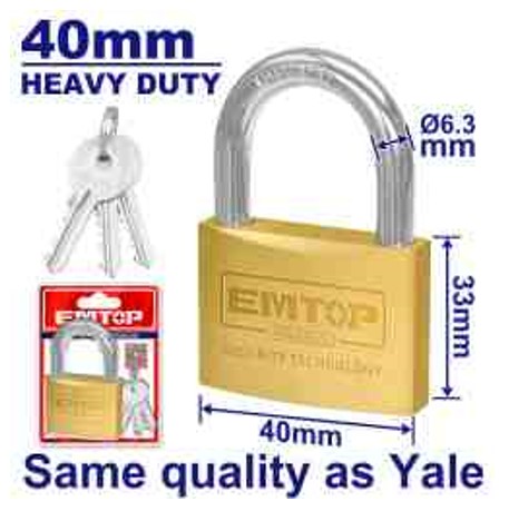 40mm Brass Padlock 142g Solid Brass Cylinder with 3 Keys